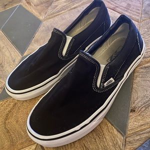 Women’s black slip on Vans size 10